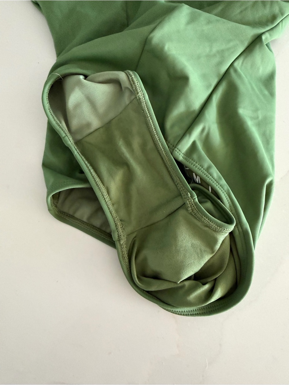 TA3 Squarey One-Piece Sculpting Swimsuit Shapewear Army Green M Short $178 NEW - Picture 7 of 7